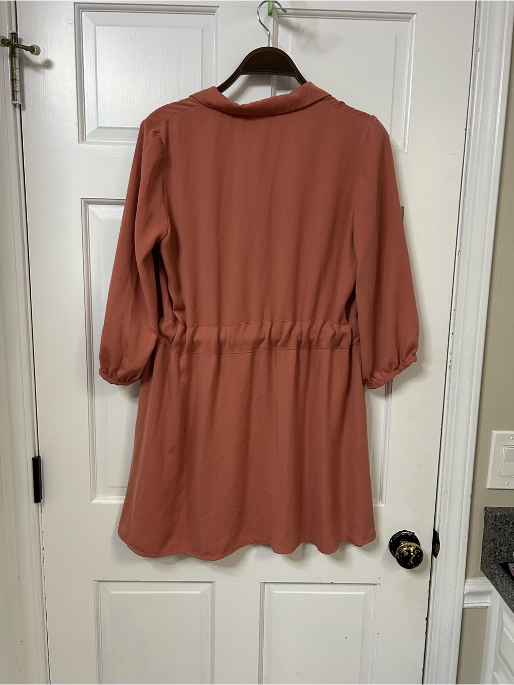 ASOS Rust Button-Front Tunic Dress - Picture 2 of 3